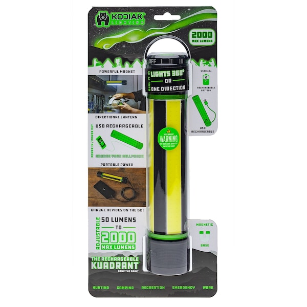 Kodiak Rechargeable Kuadrant 2000 Lumen COB LED Lantern K-KUADRFL-4/8 - main